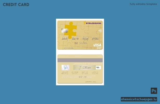 Beispielvorschau der Visa-Debitkarte der Byblos Bank im Libanon
